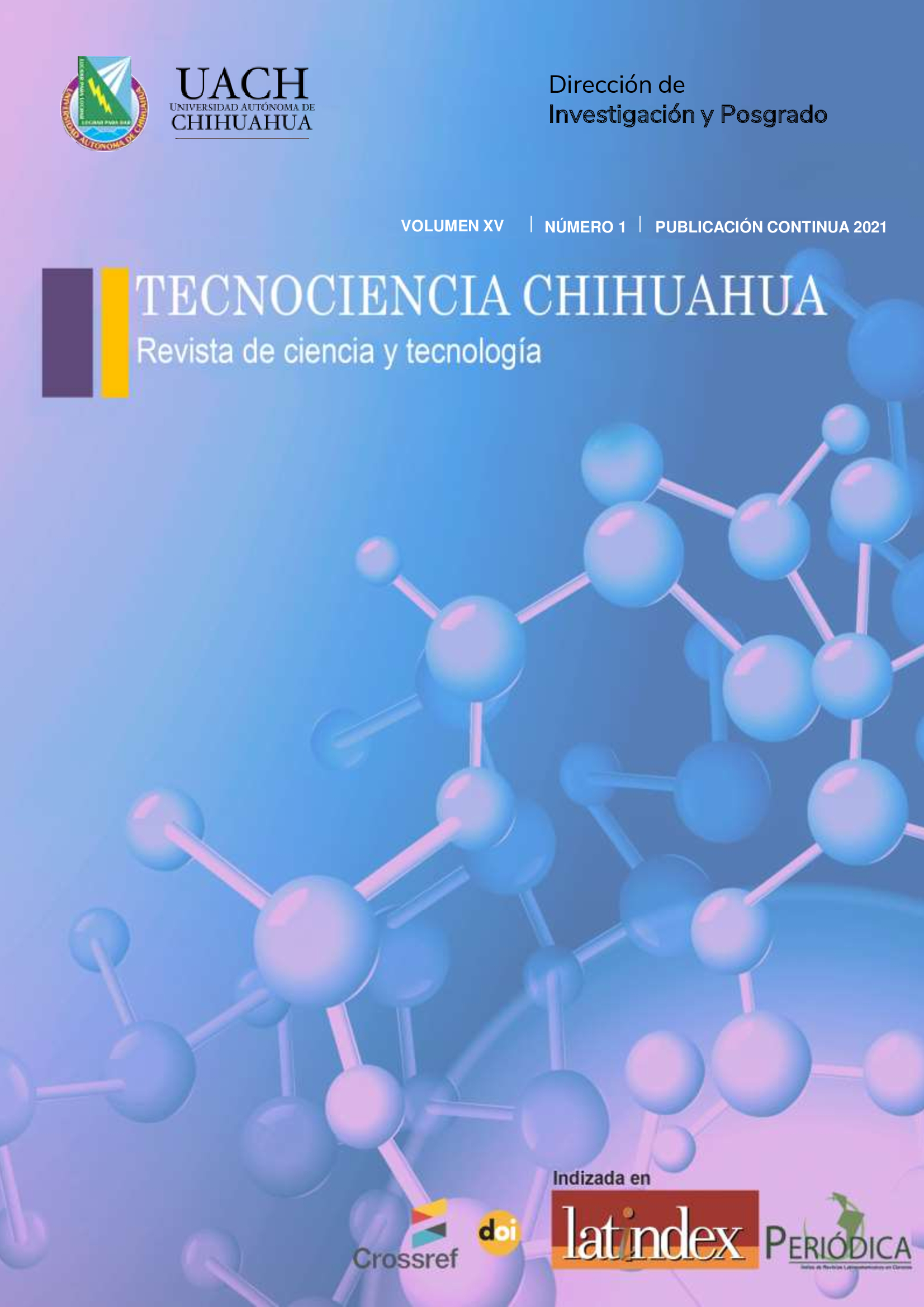 Portada TECNOCIENCIA CHIHUAHUA, No. 1 Publicación continua 2021